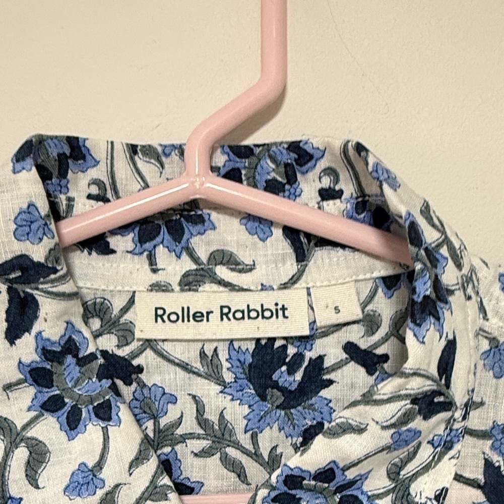 Roller Rabbit Floral Print Shirt Dress Small - Picture 2 of 6
